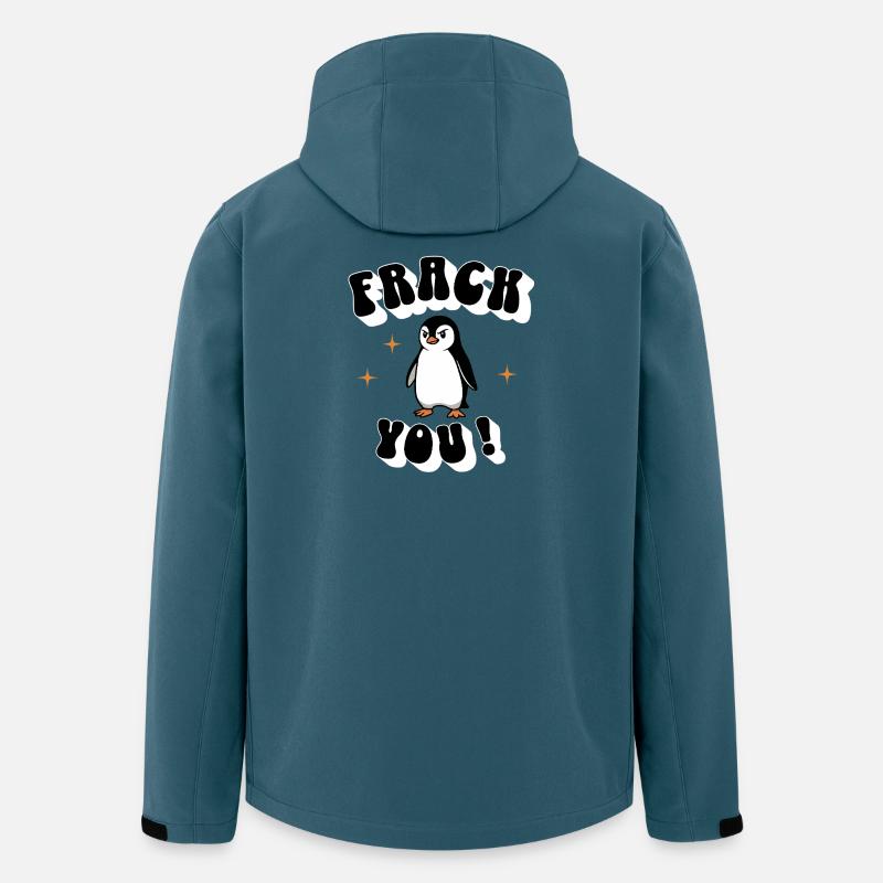 „Frack you“ – Der freche Pinguin - Recycelte Männer Softshell-Jacke von Stanley/Stella - Dunkles Petrol