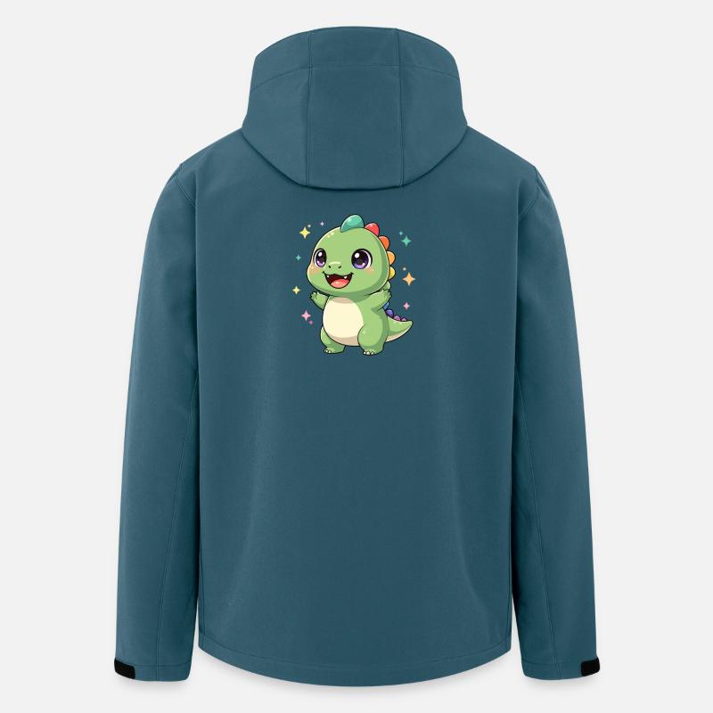 Fröhlicher Dino Sternenzauber - Recycelte Männer Softshell-Jacke von Stanley/Stella - Dunkles Petrol