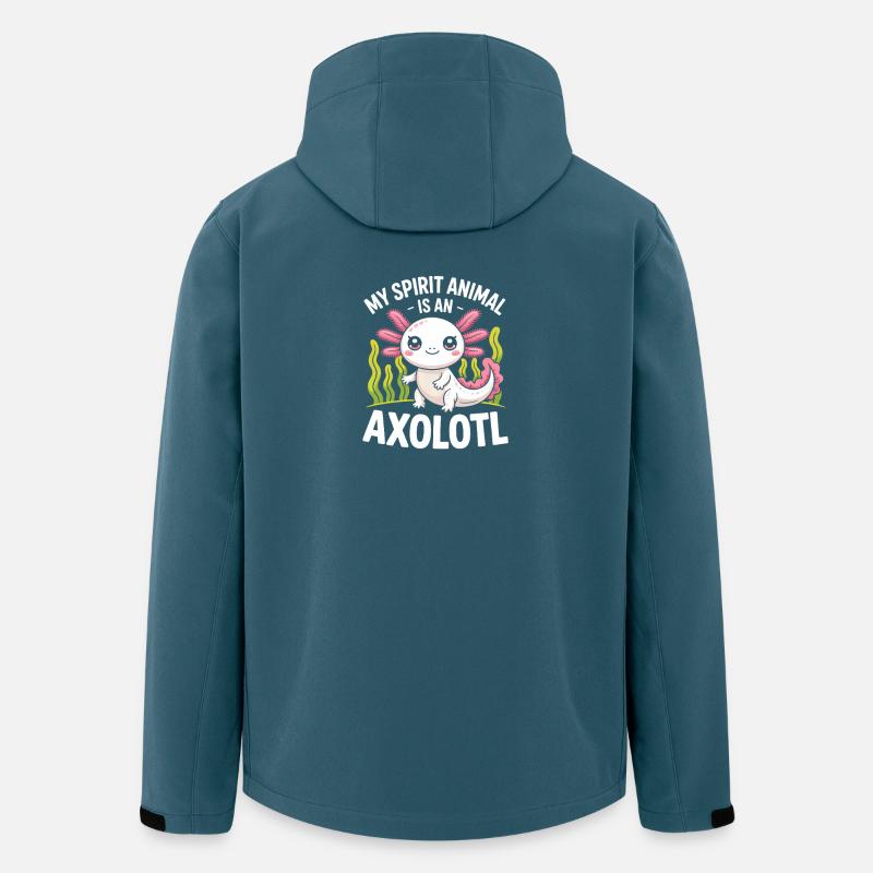 Axolotl-Geisttier - Recycelte Männer Softshell-Jacke von Stanley/Stella - Dunkles Petrol
