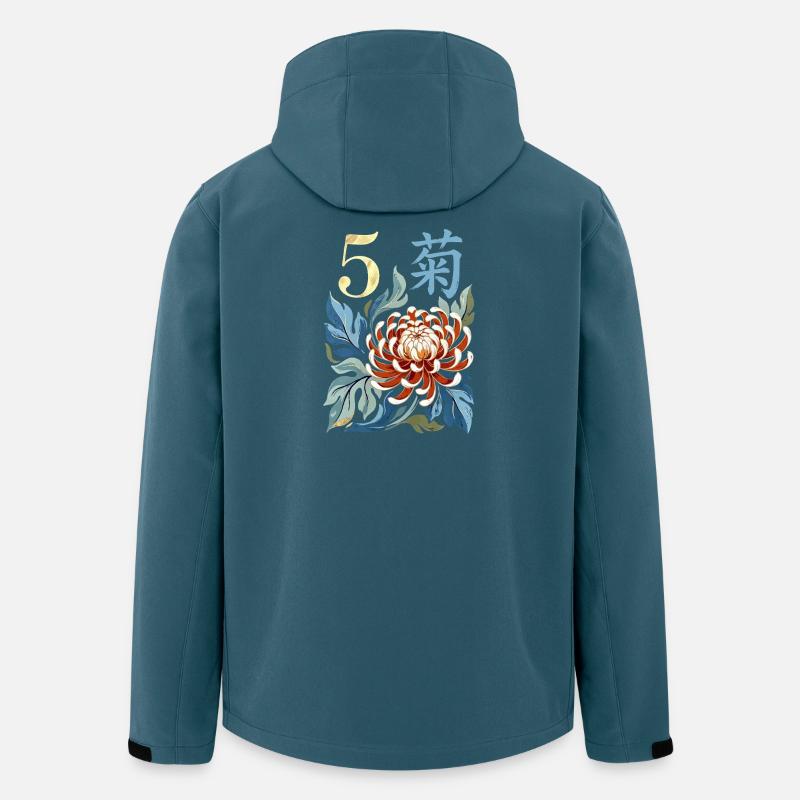 Mahjong-Blumenfliese 5 - Recycelte Männer Softshell-Jacke von Stanley/Stella - Dunkles Petrol