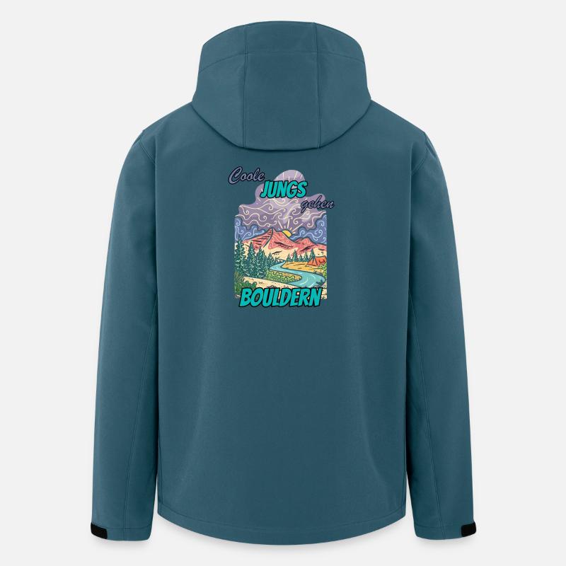 coole Jungs gehen Bouldern - Recycelte Männer Softshell-Jacke von Stanley/Stella - Dunkles Petrol