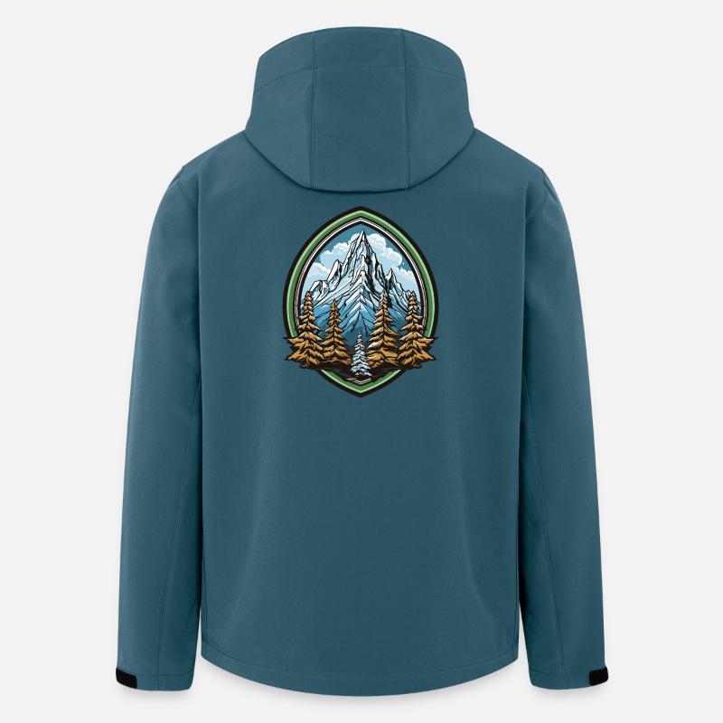 Gebirgswald im Bergbogen - Recycelte Männer Softshell-Jacke von Stanley/Stella - Dunkles Petrol