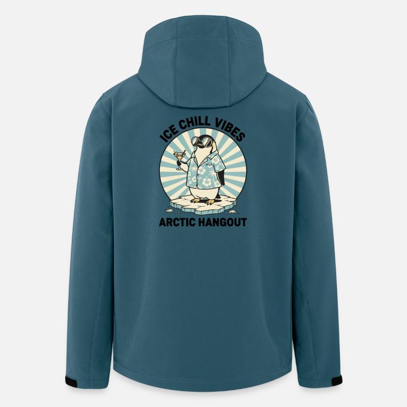 Penguin Retro Cocktail "IceChill Vibes" - Men’s Recycled Softshell Jacket by Stanley/Stella - stargazer