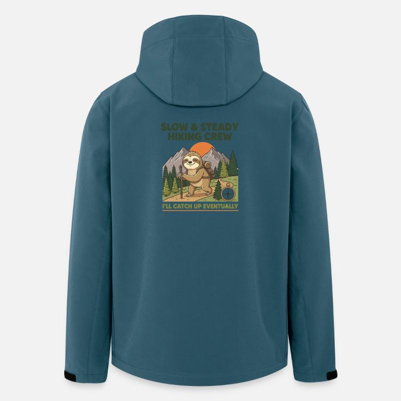 Slow & Steady Hiking Faultiercrew - Recycelte Männer Softshell-Jacke von Stanley/Stella - Dunkles Petrol