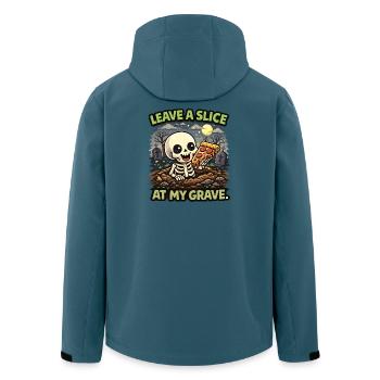 Skelett Stück Pizza am Grab  - Recycelte Männer Softshell-Jacke von Stanley/Stella - Dunkles Petrol - Hinten - AI Model Male 185 light (185cm)