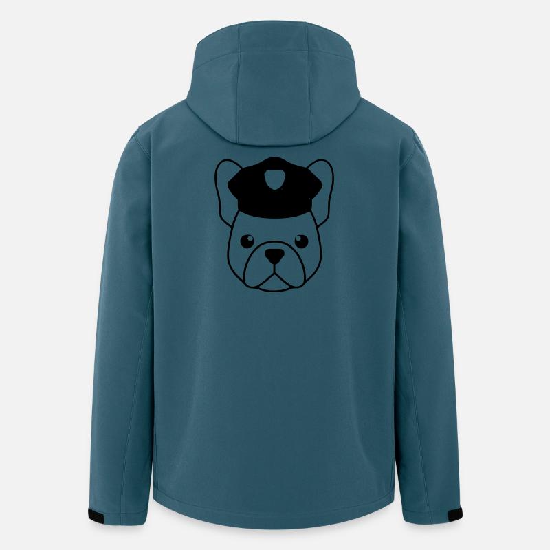 Frenchie Polizist Cop Kopf - Recycelte Männer Softshell-Jacke von Stanley/Stella - Dunkles Petrol