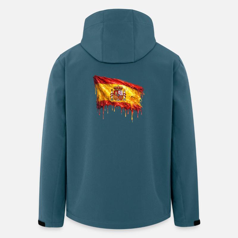 Tröpfelnde Spanienflagge Kunst - Recycelte Männer Softshell-Jacke von Stanley/Stella - Dunkles Petrol