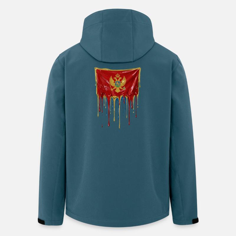 Montenegro Flaggen-Tropfenkunst - Recycelte Männer Softshell-Jacke von Stanley/Stella - Dunkles Petrol