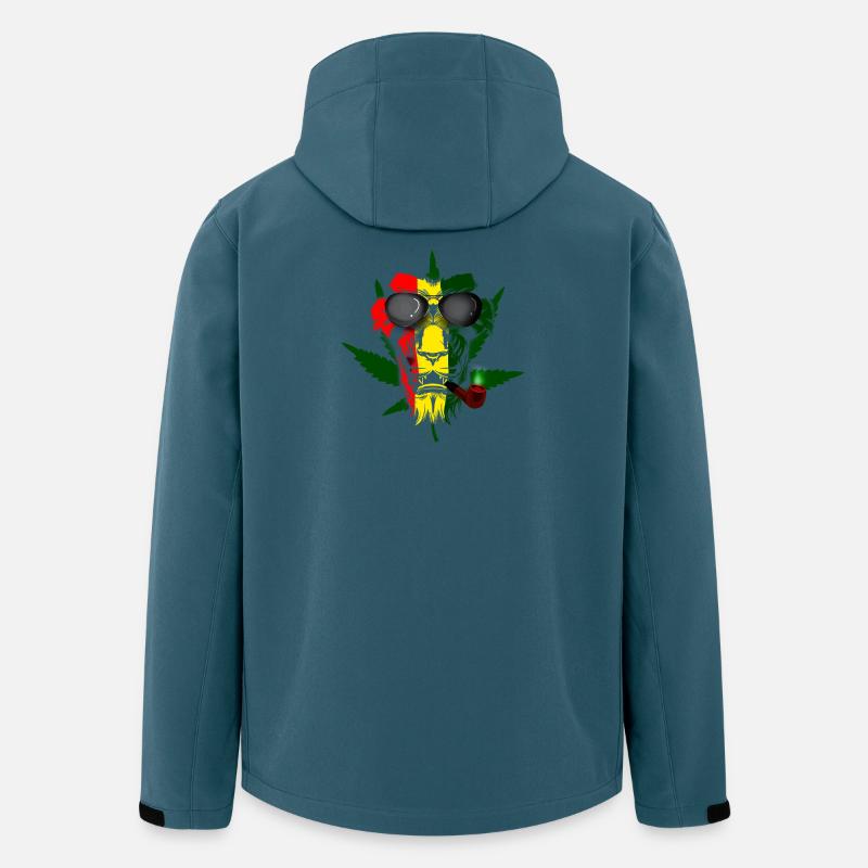 Rasta Lion Smoke Graphic - Recycelte Männer Softshell-Jacke von Stanley/Stella - Dunkles Petrol