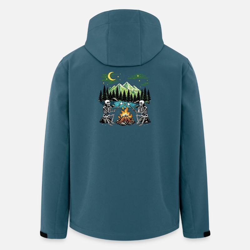 Skeleton Campfire Night Marshmallow Camping Camp - Recycelte Männer Softshell-Jacke von Stanley/Stella - Dunkles Petrol