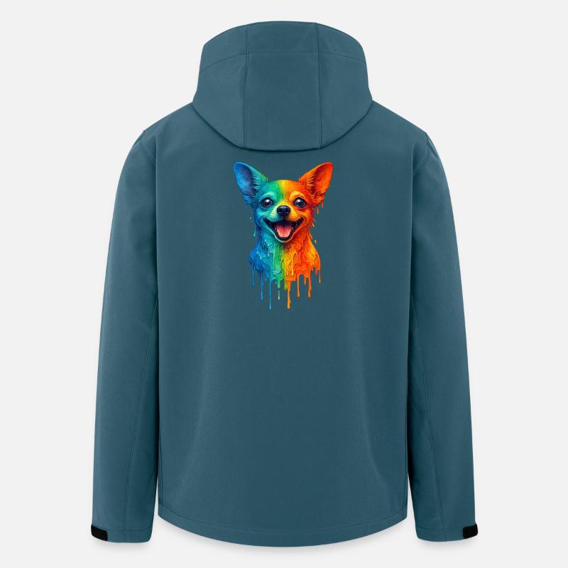Chihuahua i klara färger - Softshelljacka herr i återvunnen polyester Discoverer Stanley/Stella - mörk petrol