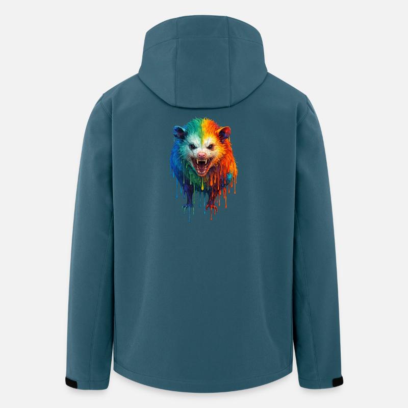Opossum aux couleurs vives - Veste softshell homme en polyester recyclé Stanley/Stella - bleu pétrole foncé