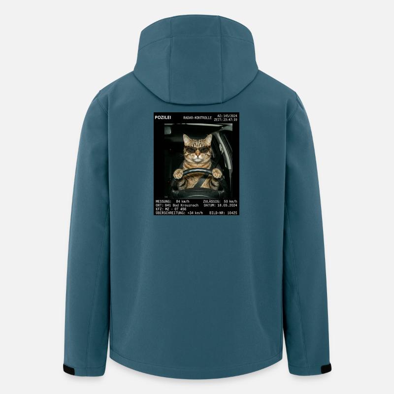 Katze Geblitzt - Recycelte Männer Softshell-Jacke von Stanley/Stella - Dunkles Petrol