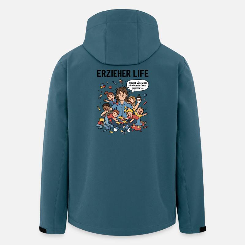 Kaffeechaos mit Kindern - Recycelte Männer Softshell-Jacke von Stanley/Stella - Dunkles Petrol