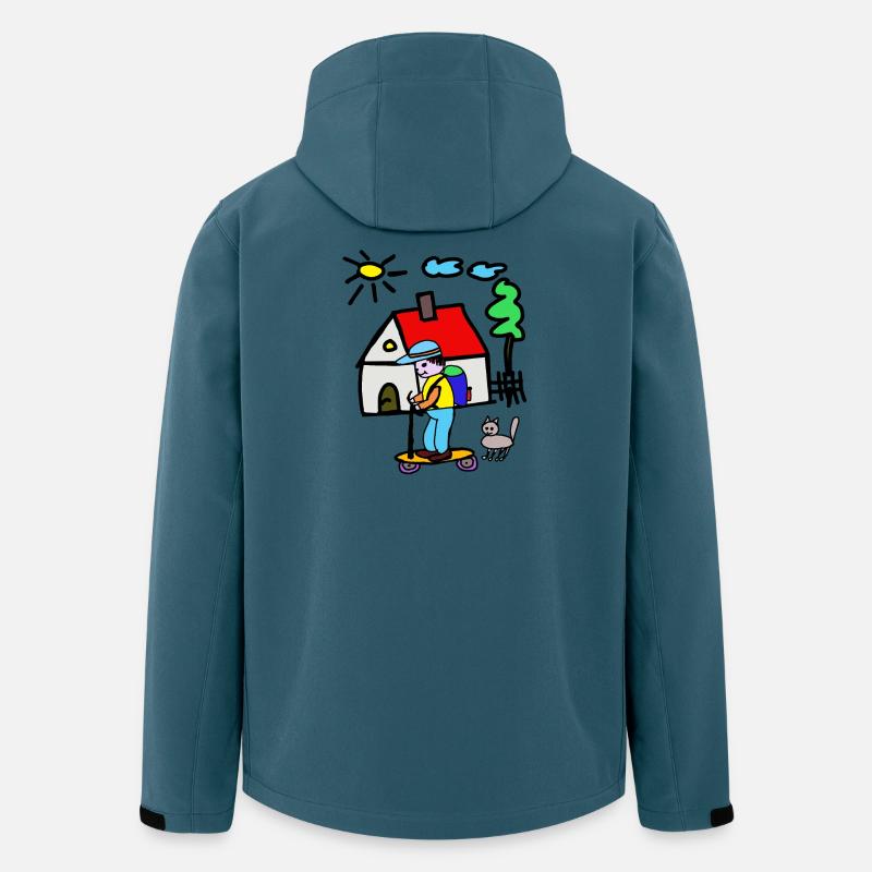 Kleines Haus Abenteuer Skateboard - Recycelte Männer Softshell-Jacke von Stanley/Stella - Dunkles Petrol