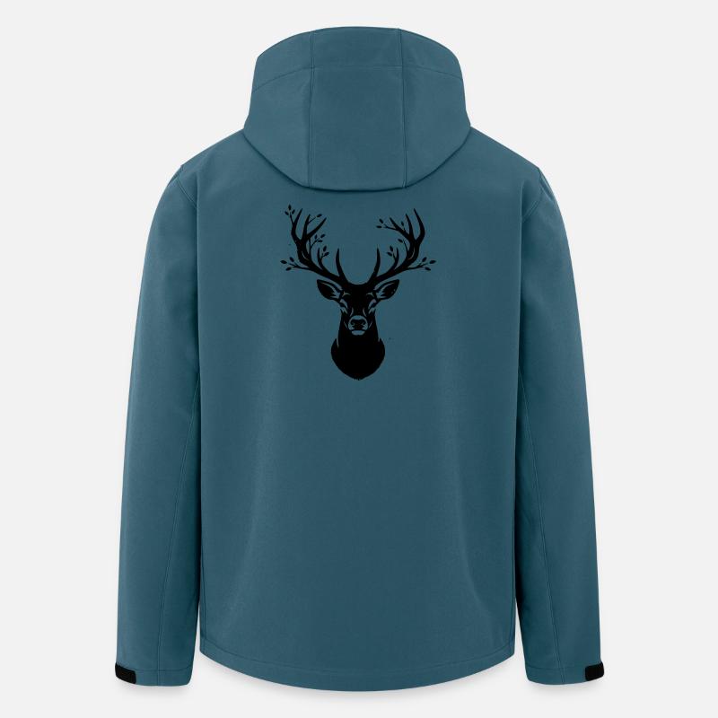 Hirsch Geweih Wald Silhouette - Recycelte Männer Softshell-Jacke von Stanley/Stella - Dunkles Petrol