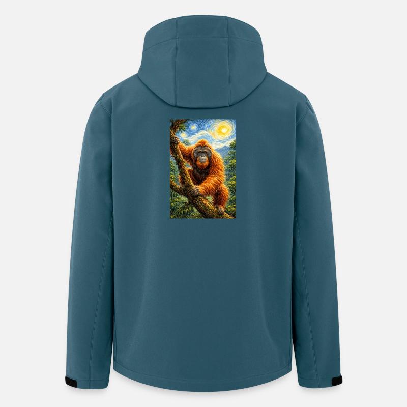 Orang-Utan Sternennacht Stil - Recycelte Männer Softshell-Jacke von Stanley/Stella - Dunkles Petrol