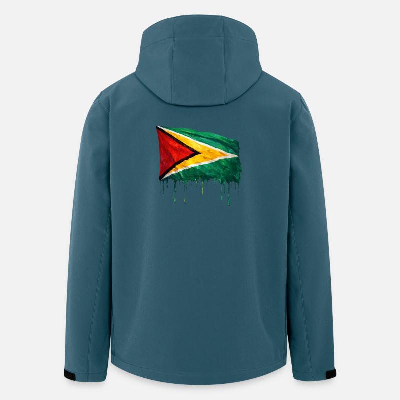 Guyana Flagge Tropfenkunst - Recycelte Männer Softshell-Jacke von Stanley/Stella - Dunkles Petrol
