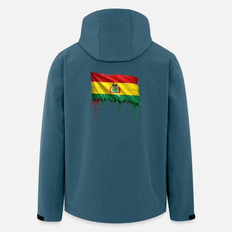 Bolivien Flagge Tropfen - Recycelte Männer Softshell-Jacke von Stanley/Stella - Dunkles Petrol