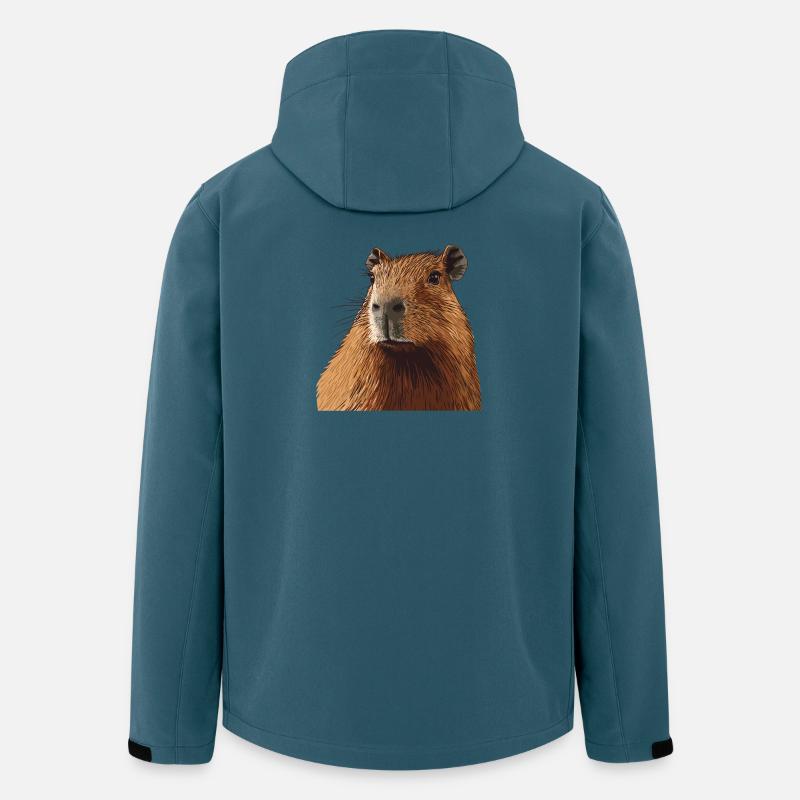 Kuscheliger Capybara Porträt - Recycelte Männer Softshell-Jacke von Stanley/Stella - Dunkles Petrol