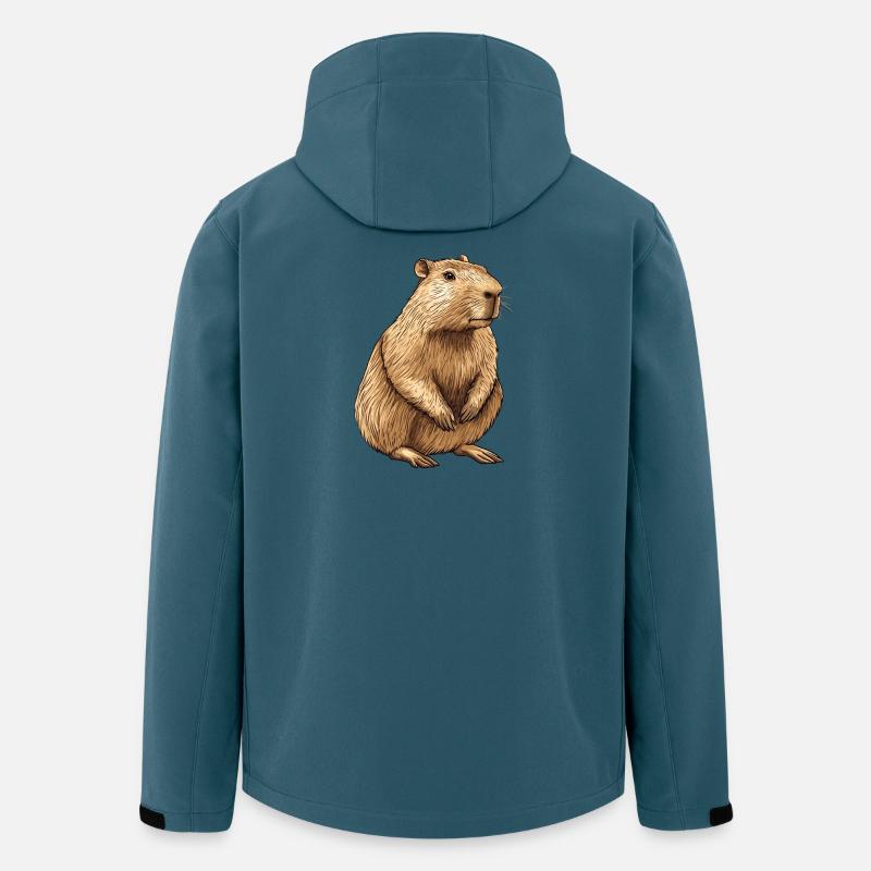 Capybara Portrait - Recycelte Männer Softshell-Jacke von Stanley/Stella - Dunkles Petrol