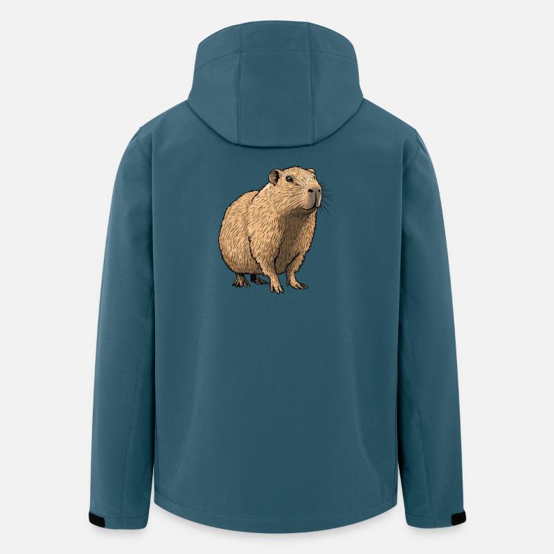 Naturtöne Capybara Illustration - Recycelte Männer Softshell-Jacke von Stanley/Stella - Dunkles Petrol