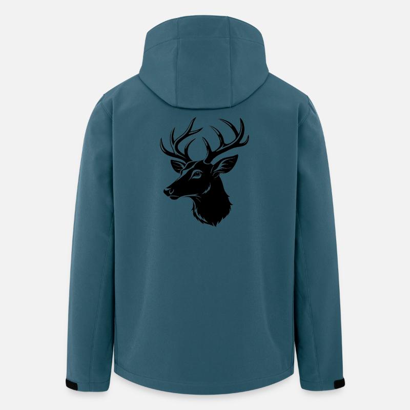 Weißwedelhirschkopf - Recycelte Männer Softshell-Jacke von Stanley/Stella - Dunkles Petrol