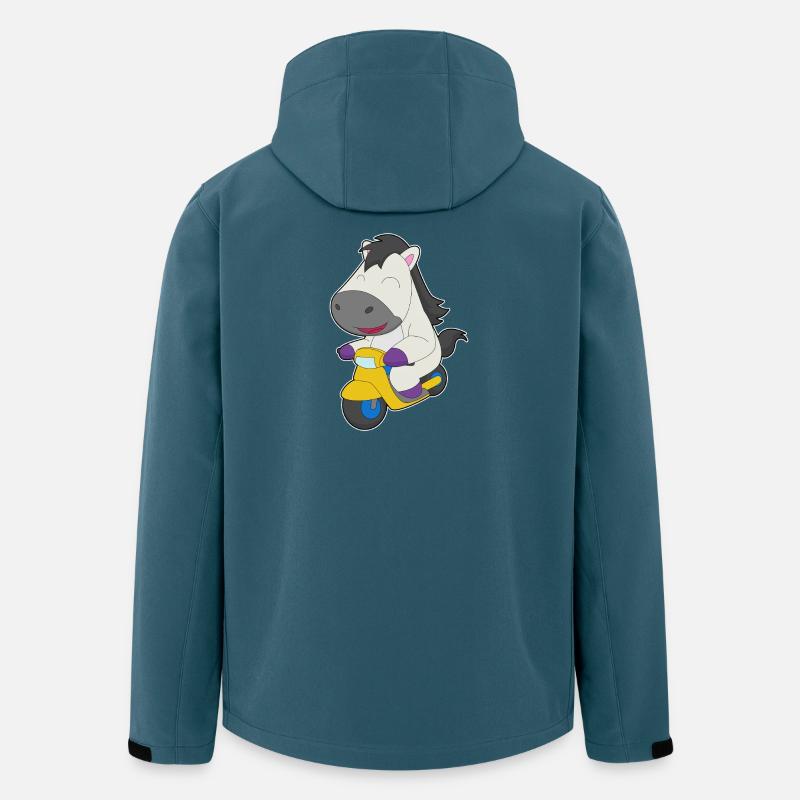 Pferd Motorroller - Recycelte Männer Softshell-Jacke von Stanley/Stella - Dunkles Petrol