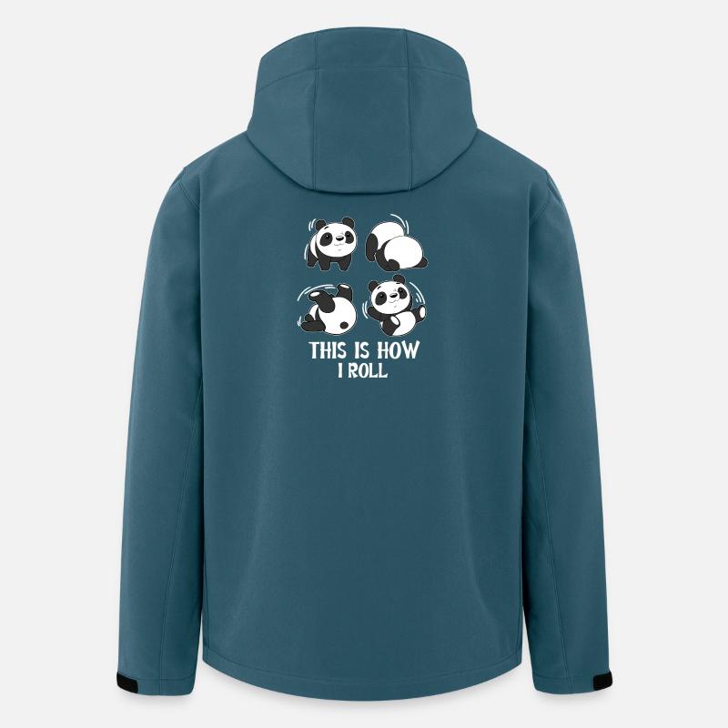 Panda Roll Purzelbaum Rolle Gymnastik  - Recycelte Männer Softshell-Jacke von Stanley/Stella - Dunkles Petrol