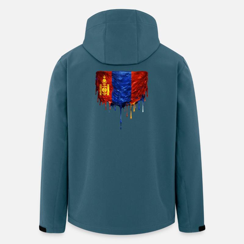Chute du drapeau mongol - Veste softshell homme en polyester recyclé Stanley/Stella - bleu pétrole foncé
