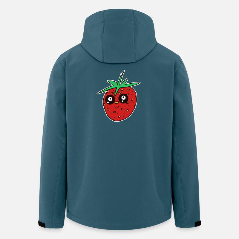 Erdbeere Erdbeeren Frucht Sommer Garten - Recycelte Männer Softshell-Jacke von Stanley/Stella - Dunkles Petrol