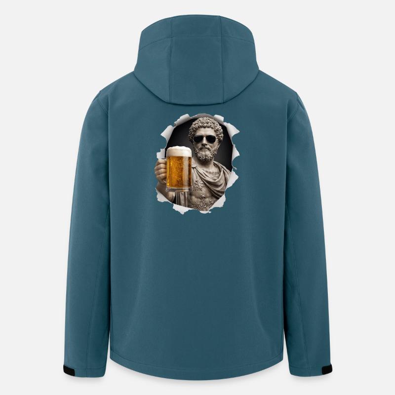 Marco Aurelio con occhiali da sole e birra - Giacca softshell riciclata Uomo Stanley/Stella Discoverer - petrolio scuro