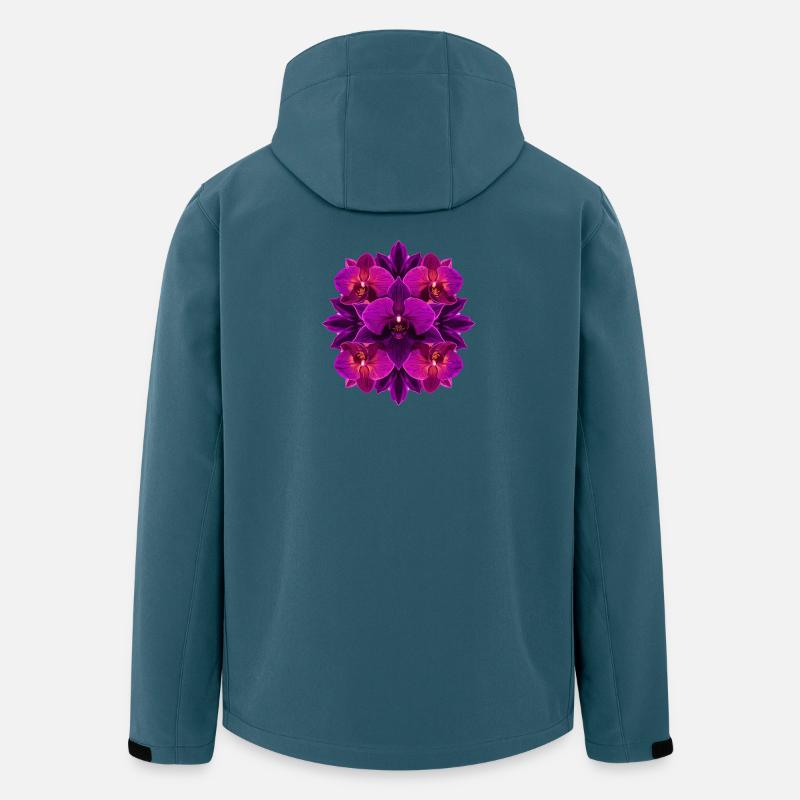 Mandala Orchidee Lila Glow - Recycelte Männer Softshell-Jacke von Stanley/Stella - Dunkles Petrol