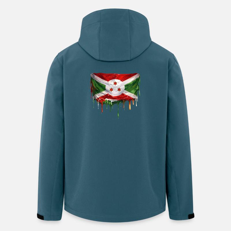 Burundi Flag Kunst - Recycelte Männer Softshell-Jacke von Stanley/Stella - Dunkles Petrol