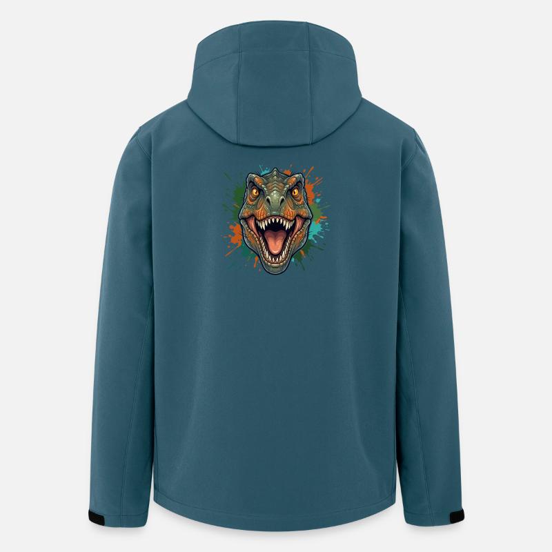 Dino-Roar: Farbenexplosion - Recycelte Männer Softshell-Jacke von Stanley/Stella - Dunkles Petrol