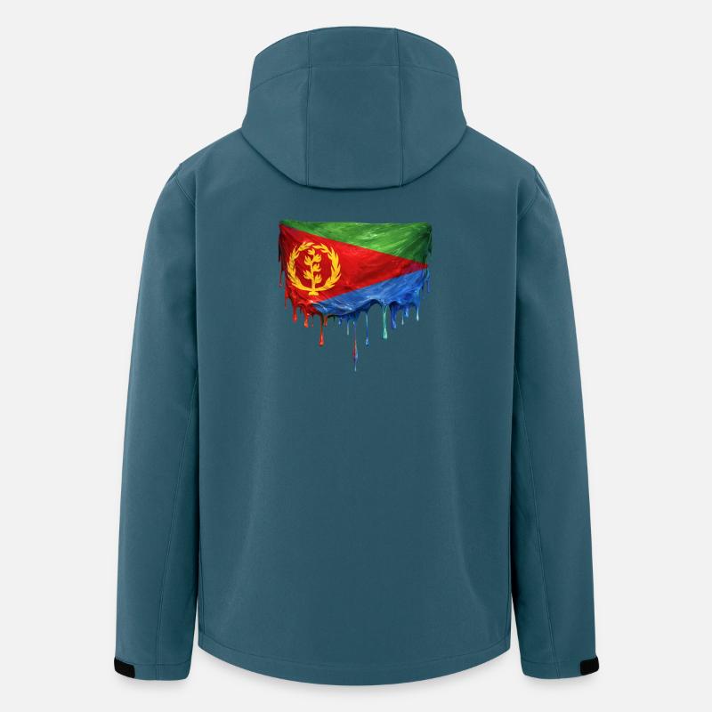 Conception du dépôt du drapeau érythréen - Veste softshell homme en polyester recyclé Stanley/Stella - bleu pétrole foncé
