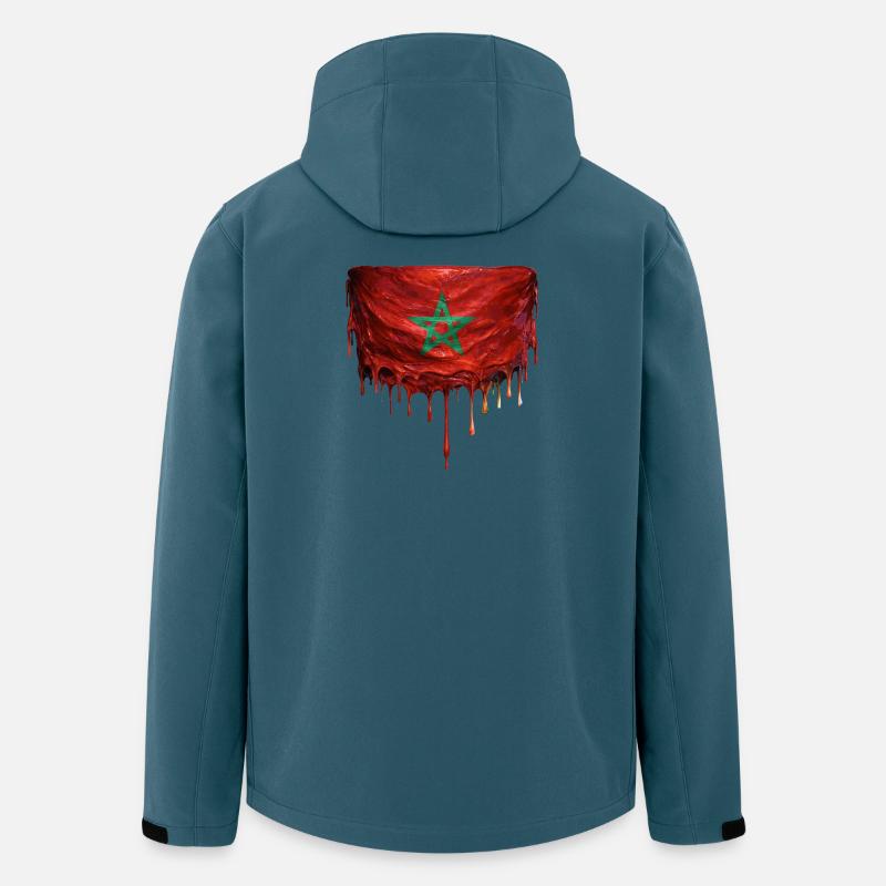 Morocco Flagge Tropfenkunst - Recycelte Männer Softshell-Jacke von Stanley/Stella - Dunkles Petrol