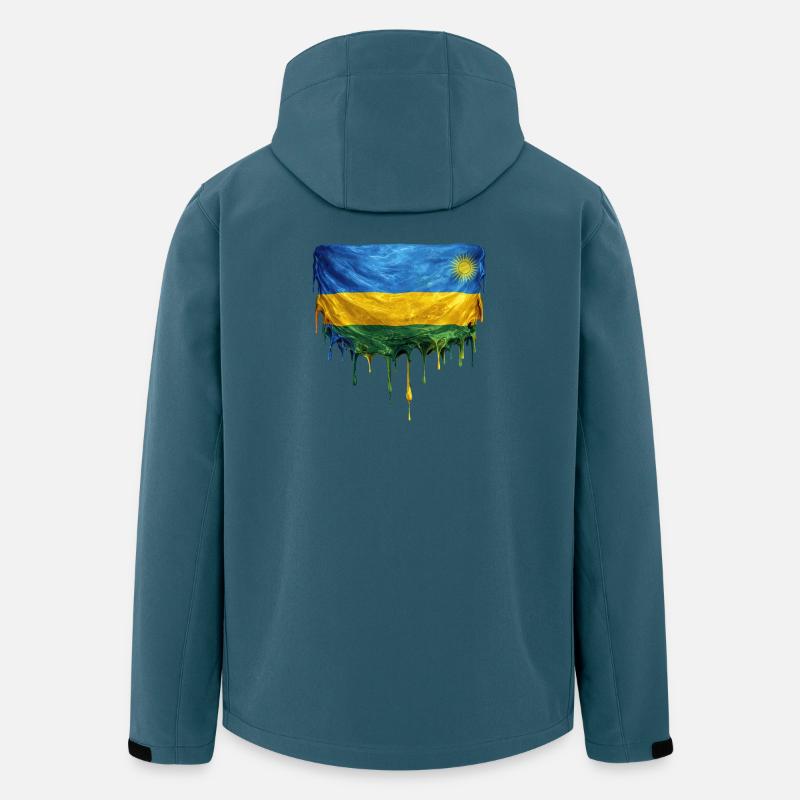 Tropfenkunst: Rwanda Flagge - Recycelte Männer Softshell-Jacke von Stanley/Stella - Dunkles Petrol