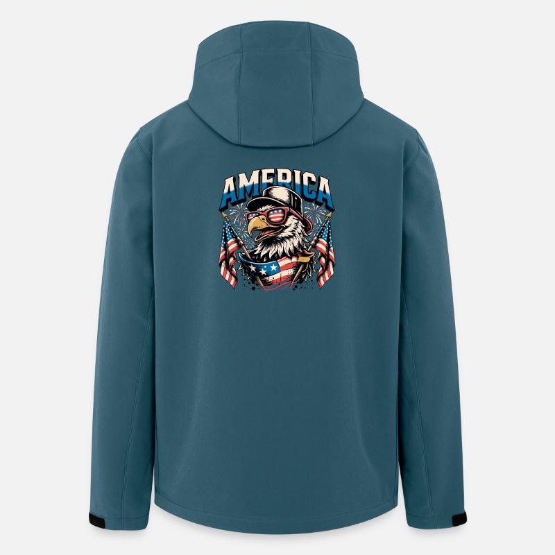 Patriotic Eagle with Flags - Men’s Recycled Softshell Jacket by Stanley/Stella - stargazer