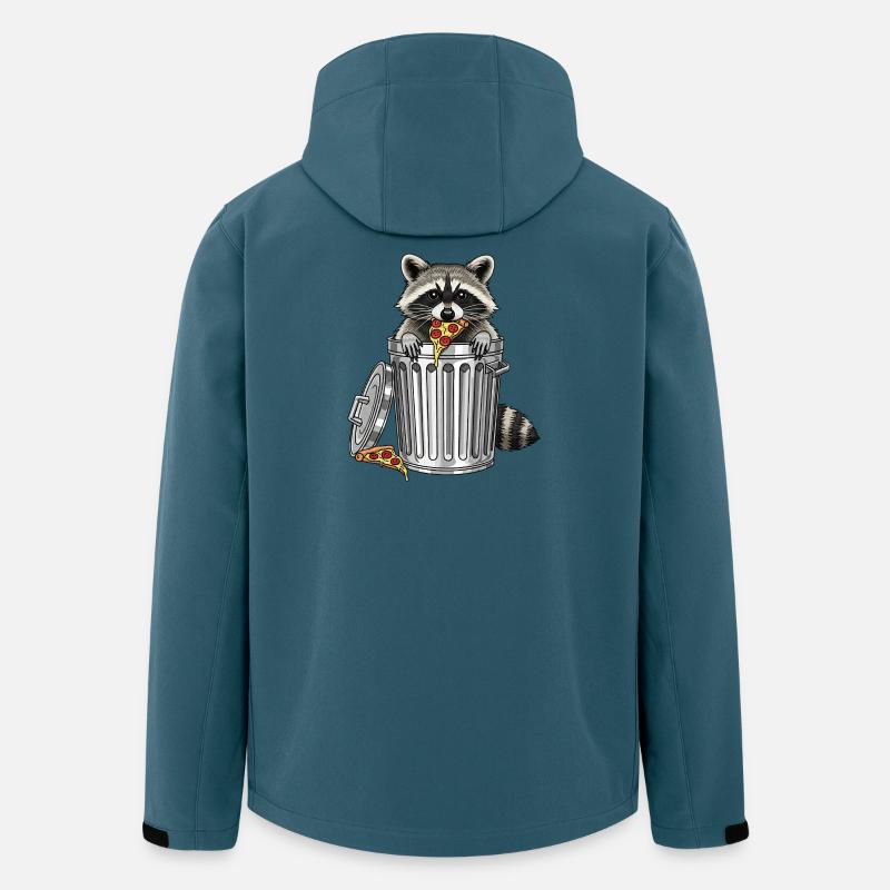 Waschbär-Pizza-Dash - Recycelte Männer Softshell-Jacke von Stanley/Stella - Dunkles Petrol