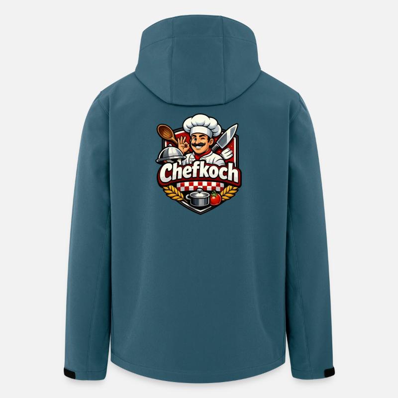 Chefkoch Cartoon Motiv Küchenheld - Recycelte Männer Softshell-Jacke von Stanley/Stella - Dunkles Petrol