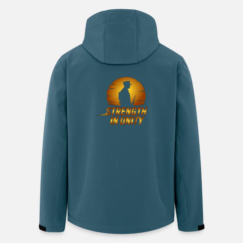 Strength in Unity Soldier Silhouette - Recycelte Männer Softshell-Jacke von Stanley/Stella - Dunkles Petrol