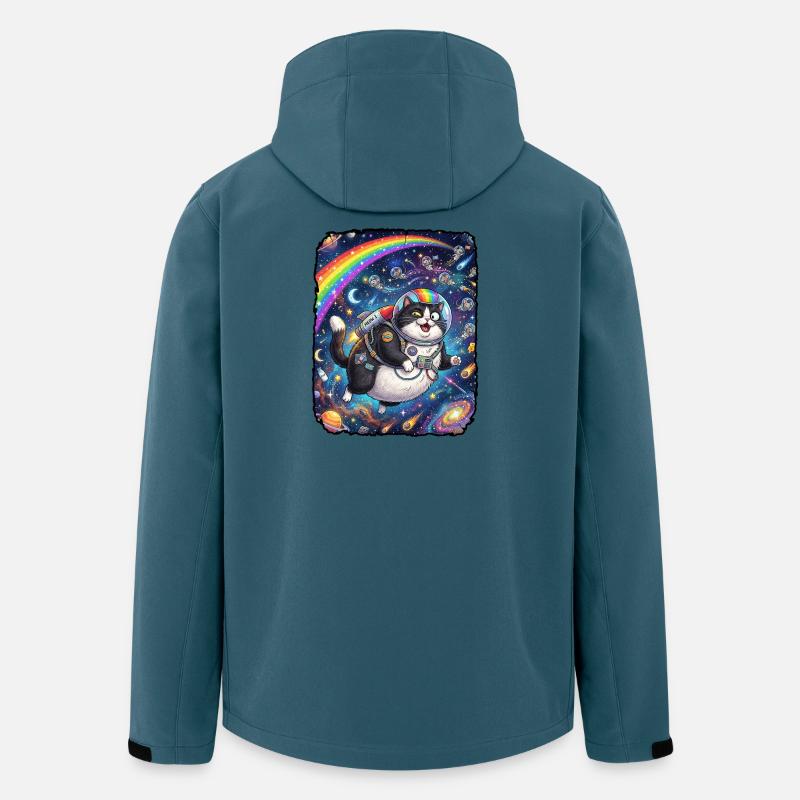 Verrückte Katze Universum - Recycelte Männer Softshell-Jacke von Stanley/Stella - Dunkles Petrol