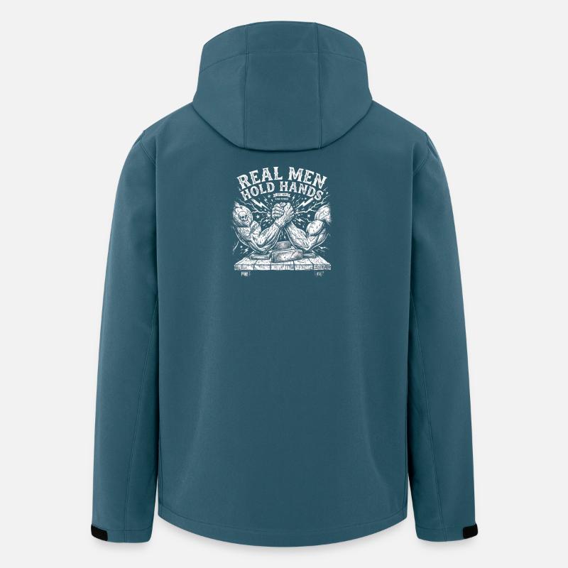 Armdrücken – Echte Männer halten Händchen - Recycelte Männer Softshell-Jacke von Stanley/Stella - Dunkles Petrol