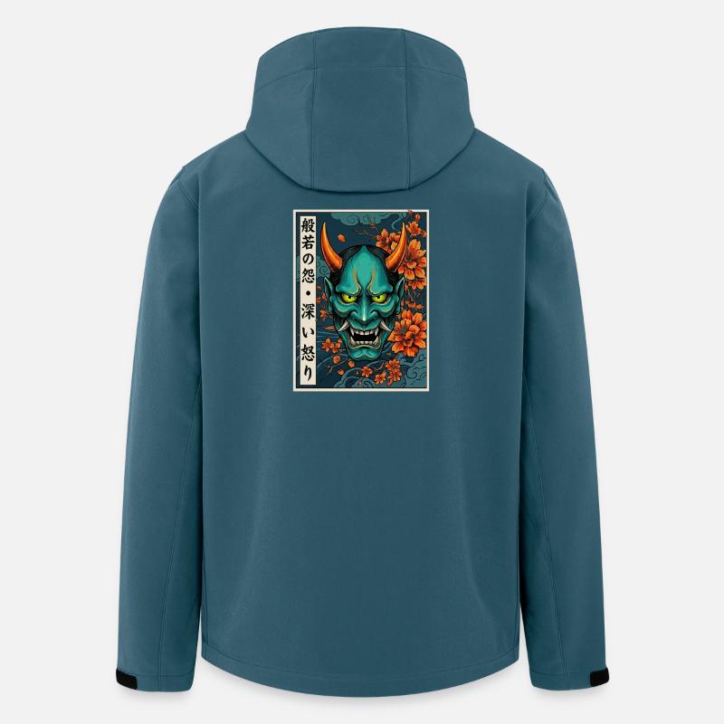 Hannya-Yōkai Dämon Oni - Recycelte Männer Softshell-Jacke von Stanley/Stella - Dunkles Petrol