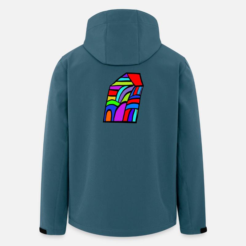 Farbiges Haus Mosaik  - Recycelte Männer Softshell-Jacke von Stanley/Stella - Dunkles Petrol