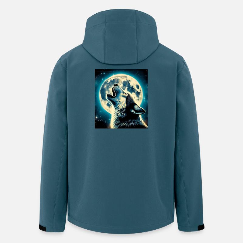 Wolf heult zum Vollmond - Recycelte Männer Softshell-Jacke von Stanley/Stella - Dunkles Petrol