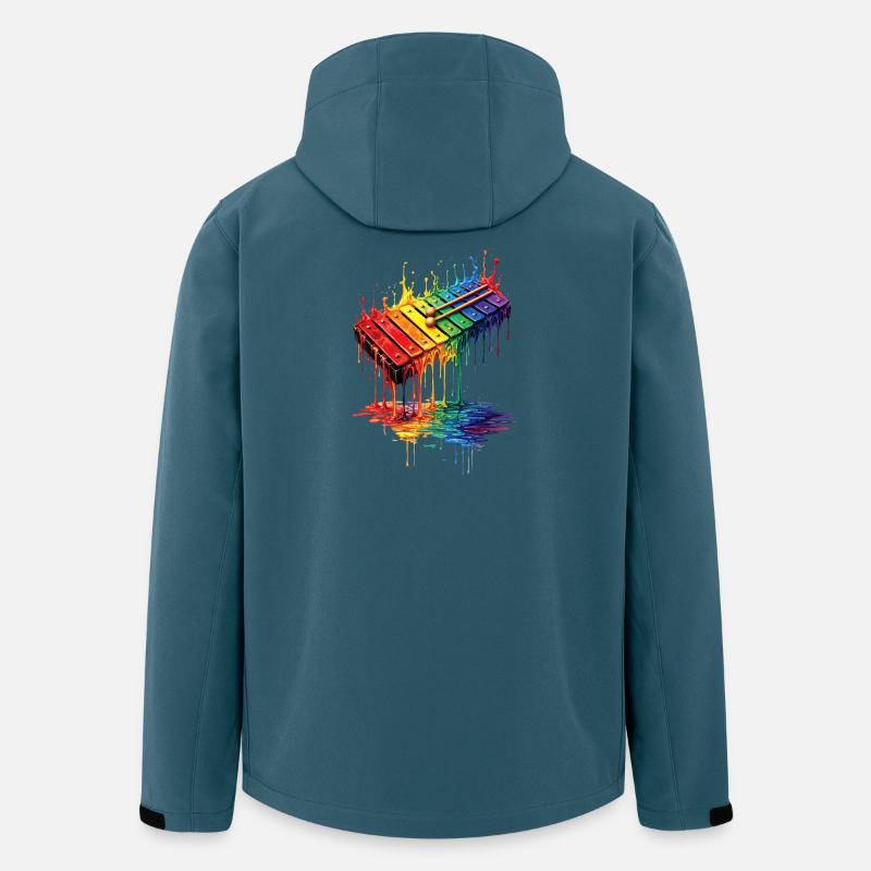 Xylophone mit tropfender Farbe - Recycelte Männer Softshell-Jacke von Stanley/Stella - Dunkles Petrol