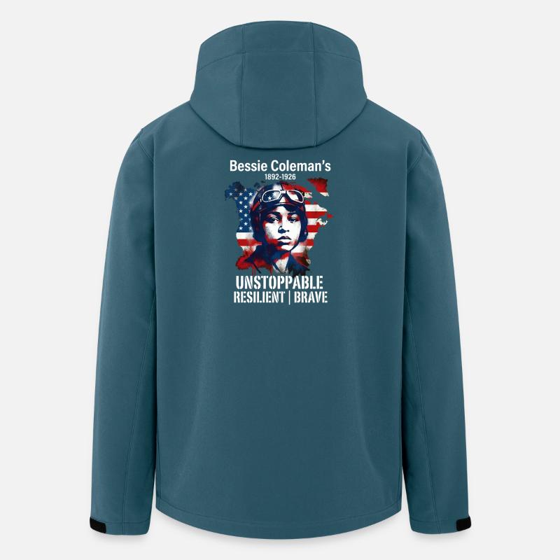 Bessie Coleman Mutig Luftfahrtpionierin - Recycelte Männer Softshell-Jacke von Stanley/Stella - Dunkles Petrol