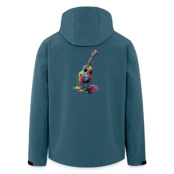 Ukulélé avec de la peinture qui goutte - Veste softshell homme en polyester recyclé Stanley/Stella - bleu pétrole foncé - Dos - AI Model Male 185 light (185cm)